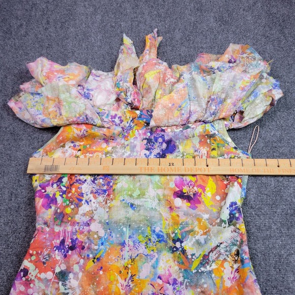 Ralph Lauren Purple Label Desarae Linen Silk Gauze Ruffle Blouse Womens 8 $1690 - Picture 5 of 7